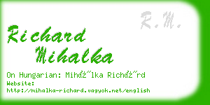 richard mihalka business card